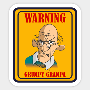 Warning Sign - Grumpy Grampa Sticker